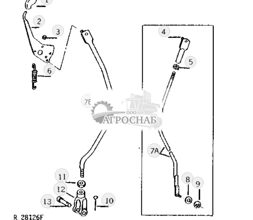PTO Clutch Lever And Operating Rods 